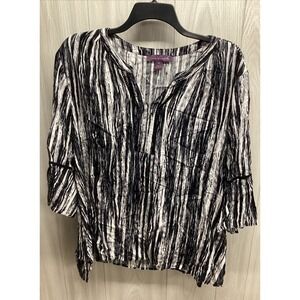 GLORIA VANDERBILT Women's‎ (Size 3/4) Sleeve V-Neck Shirt 100% Viscose 39A